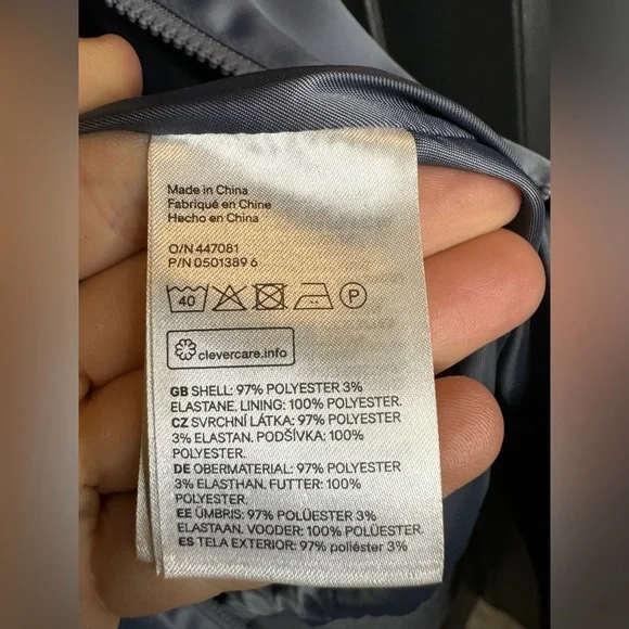 H&M satin look bomber jacket in size small steel blue color is beautiful - Picture 8 of 12